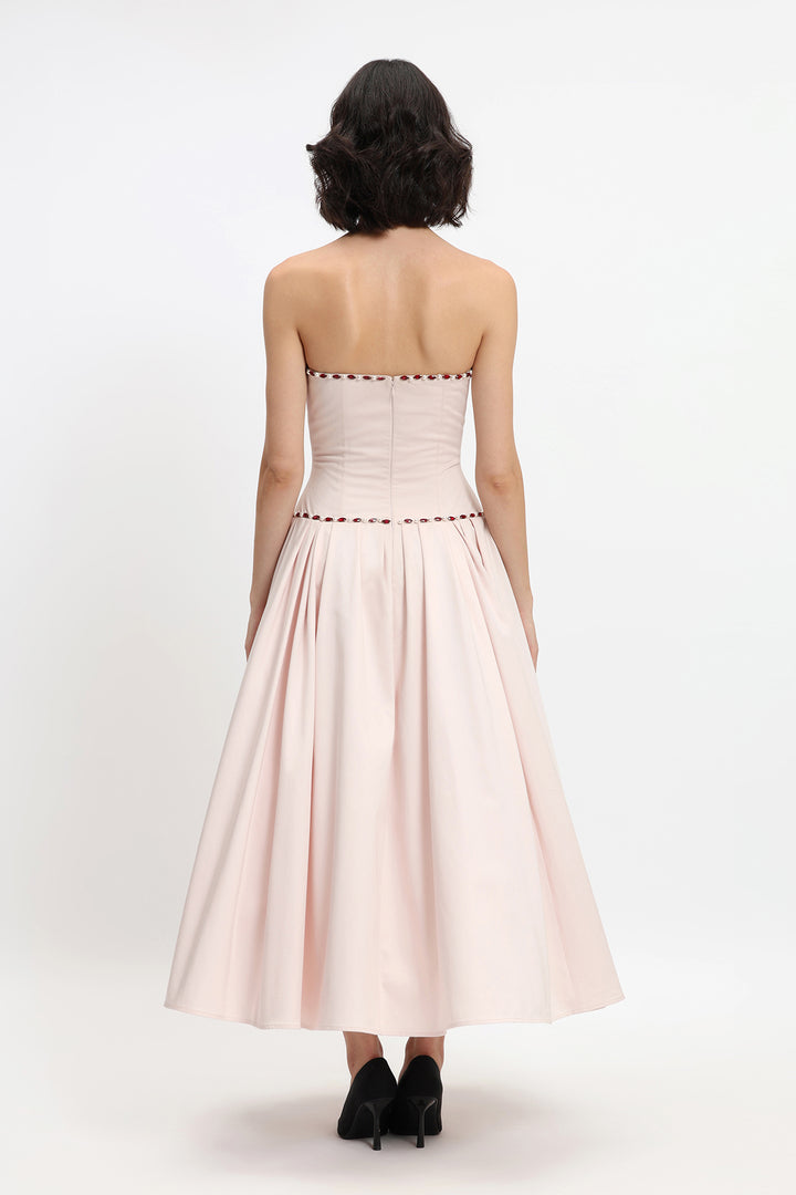 Strapless Drop-Waisted Midi