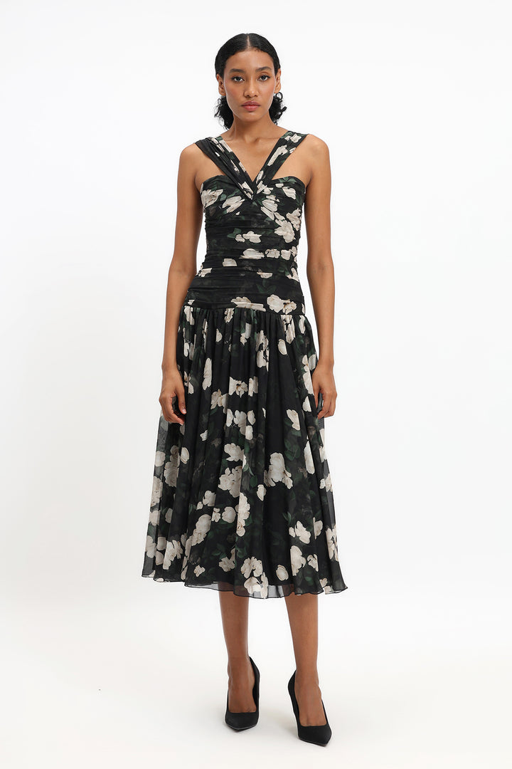 Drop- Waited Chiffon Midi