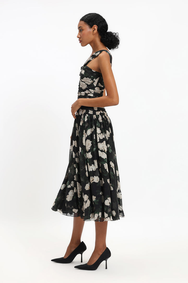 Drop- Waited Chiffon Midi