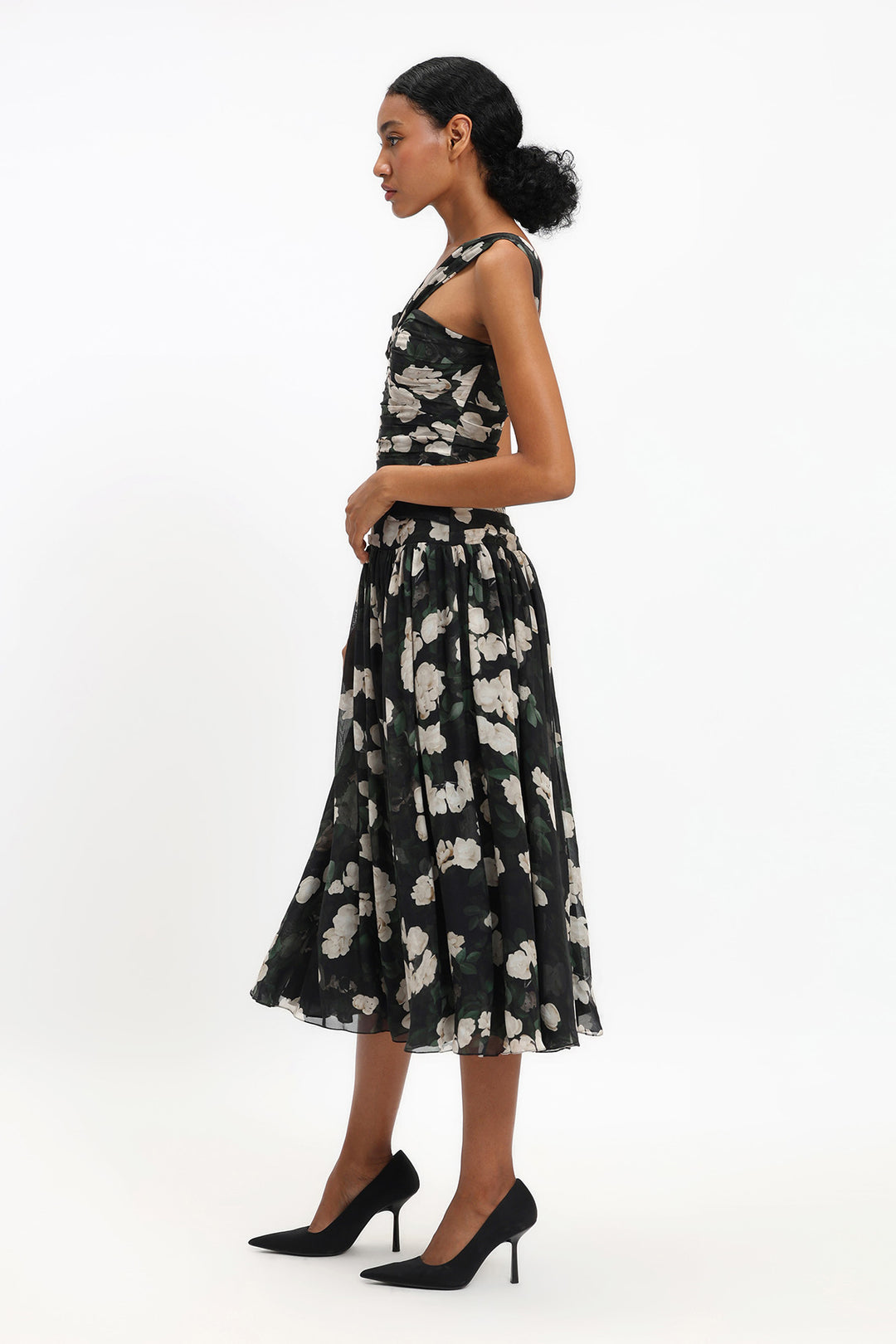 DROP - WAISTED CHIFFON MIDI