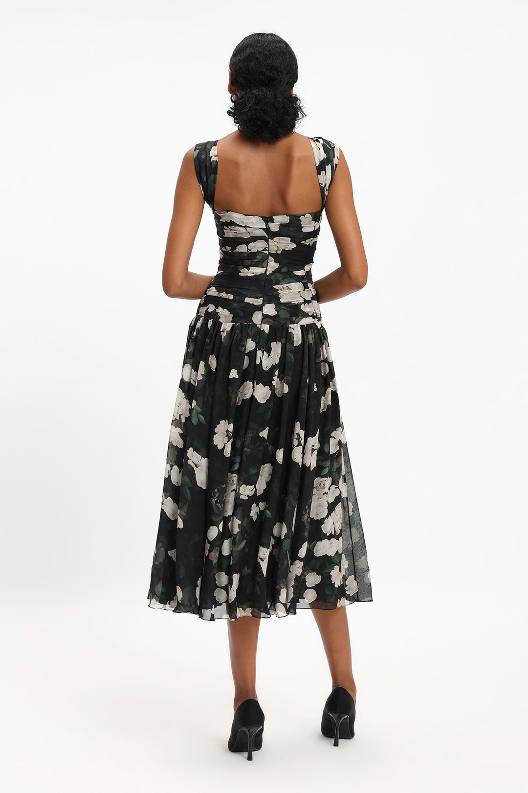 DROP - WAISTED CHIFFON MIDI