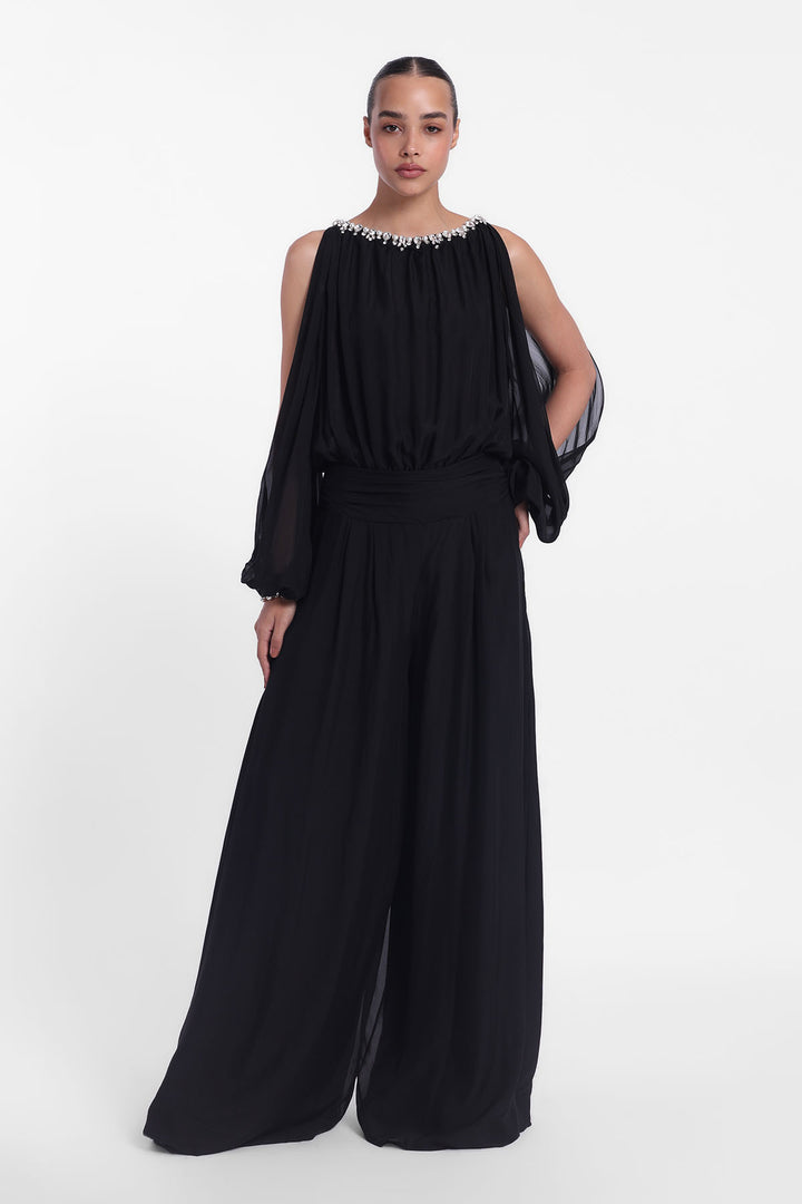 SLIT SLEEVE JUMPSUIT