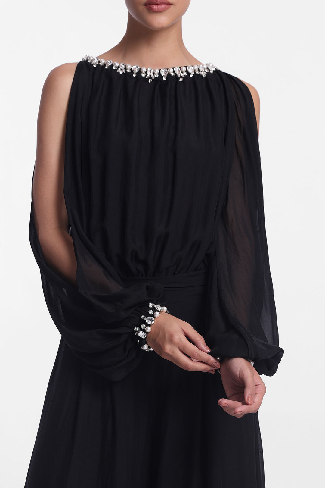 SLIT SLEEVE JUMPSUIT